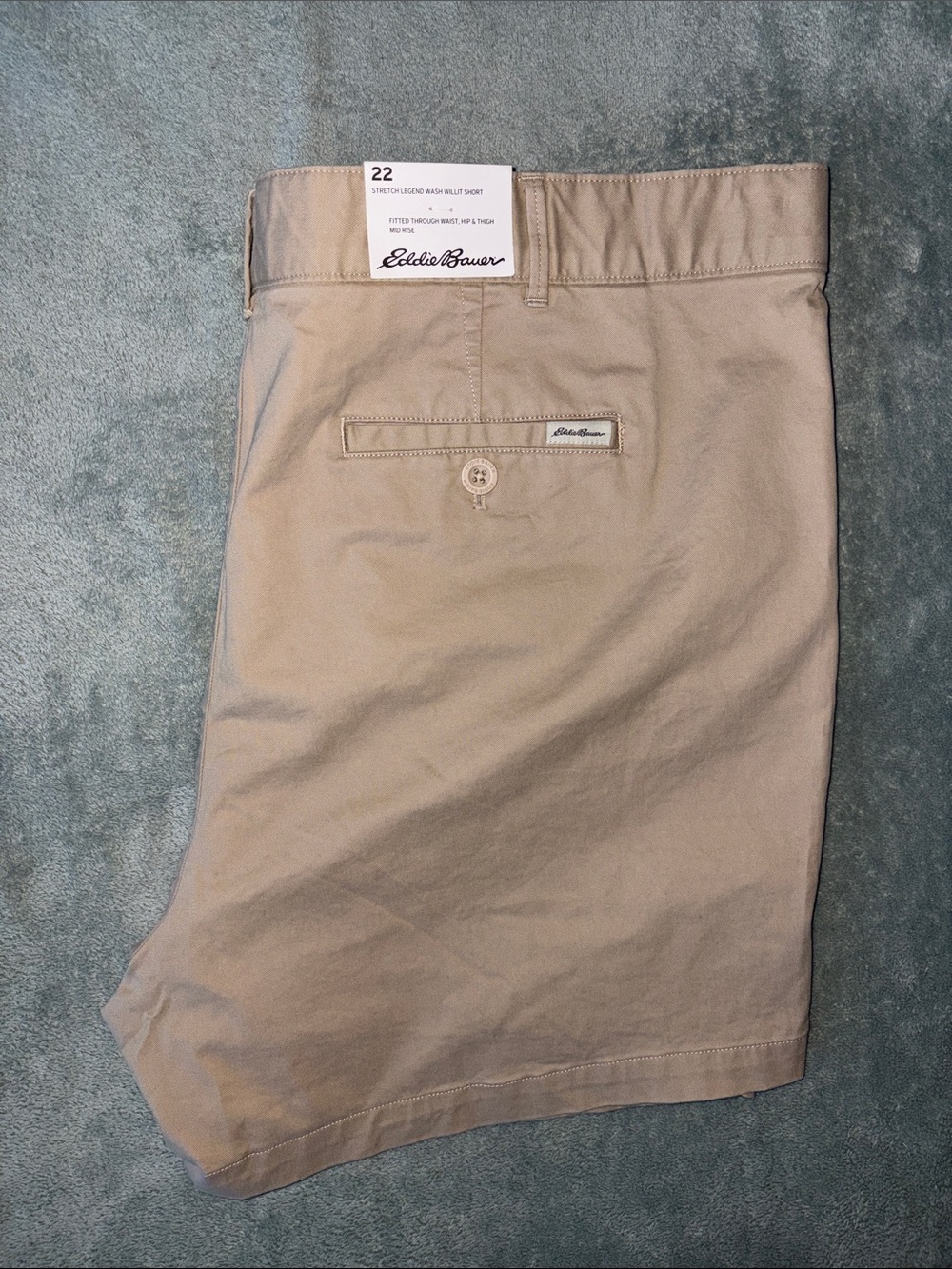 🍄‍🟫Eddie Bauer Legend Wash Stretch Willit Shorts. Tan. 22/22W. New!
